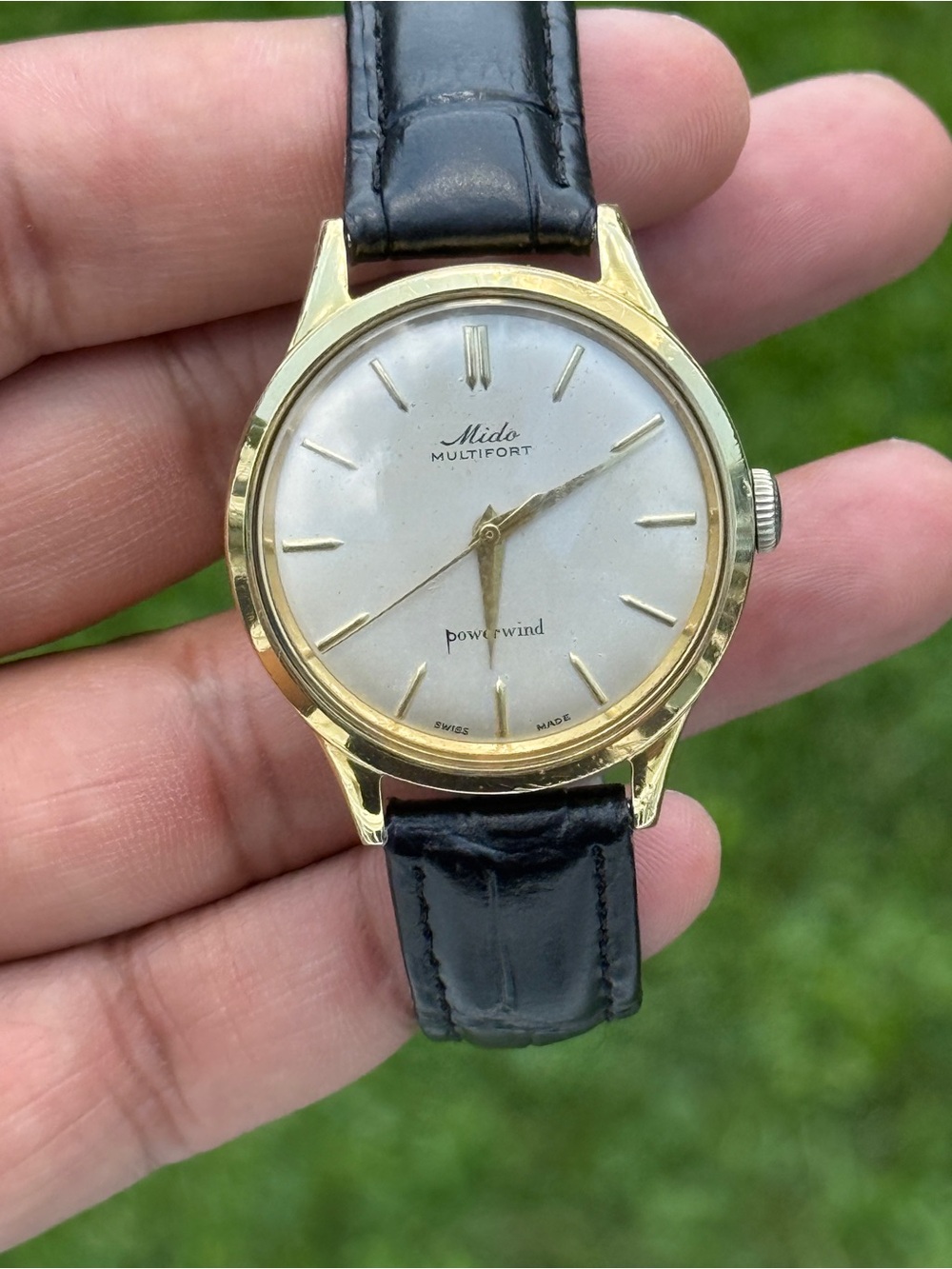 Mido vintage Multifort Powerwind Watch  Gold Tone Mens Watch